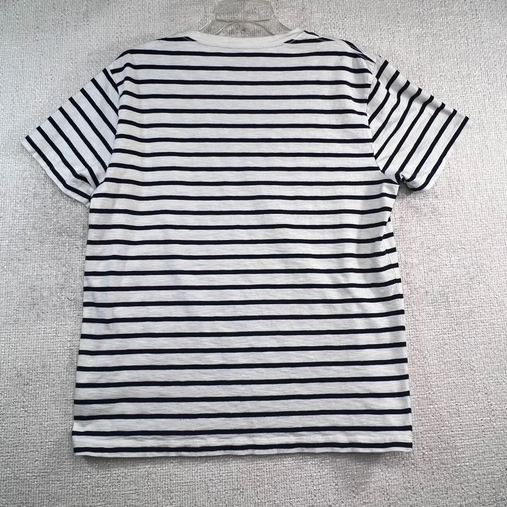J.Crew Womens Striped Short Sleeve Knit T-Shirt Navy‎ White Large